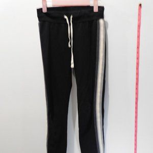 J. Crew Black Joggers with White and Gray Side Stripes